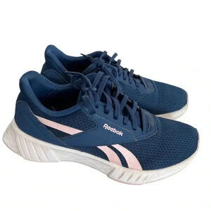 Reebok navy blue and  pink running shoes